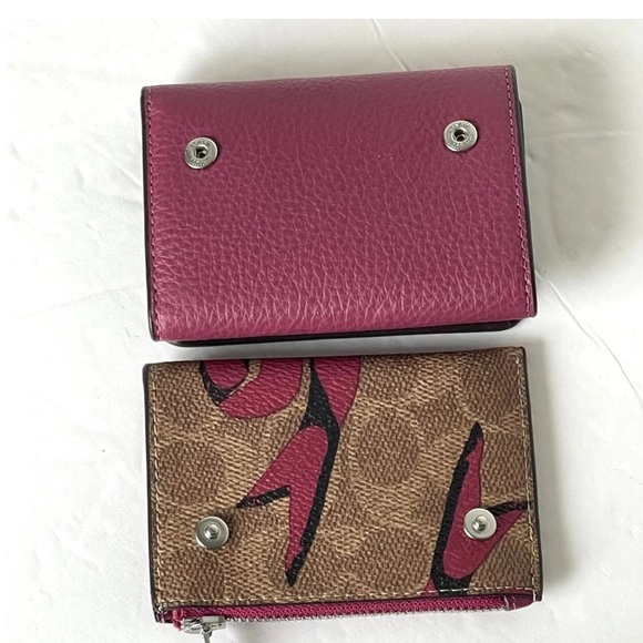 NWT Coach Card Holder Mini Wallet Bow Signature Canvas - Picture 2 of 8